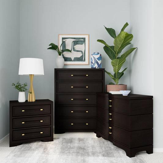 Lydia - 5 Drawer Chest - Dark Brown