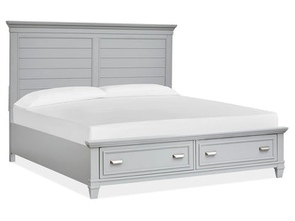 Charleston - King Panel Bed Storage Footboard - Harbor Gray