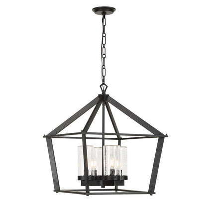Evanston - 4 Light Indoor-Outdoor Pendant - Black
