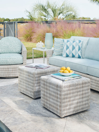 Seabrook - Swivel Lounge Chair - Beige / Blue