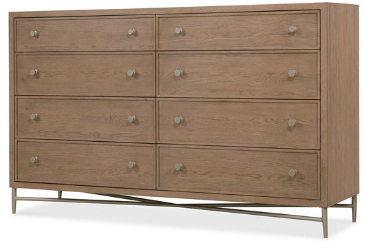 Sonnet - Eight-Drawer Dresser - Dark Gray / Light Brown