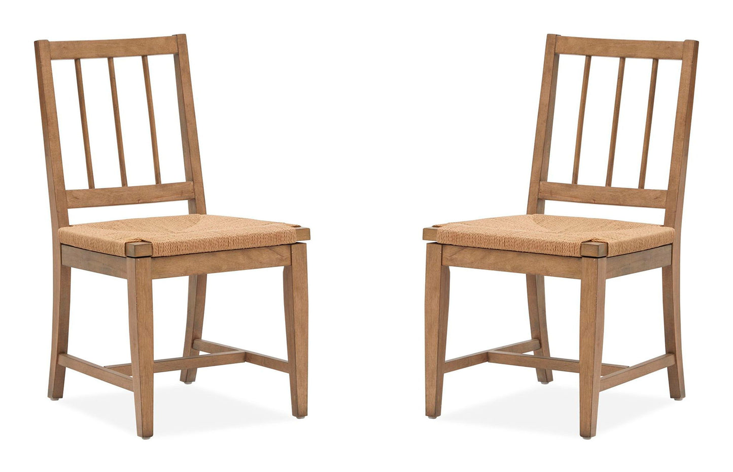 Lindon - Dining Side Chair With Paper Cord Seat (Set of 2) - Light Brown