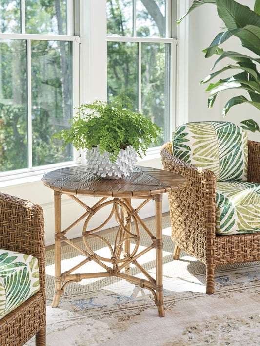 Key Biscayne - Palm Island Drop-Leaf Accent Table - Light Brown