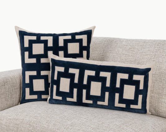 Novel Estate - 22" x 22" NV Corbin Pillow - Navy Blue