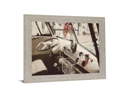 Retro Roadway Charm - 28" x 34" Framed Wall Art - Beige