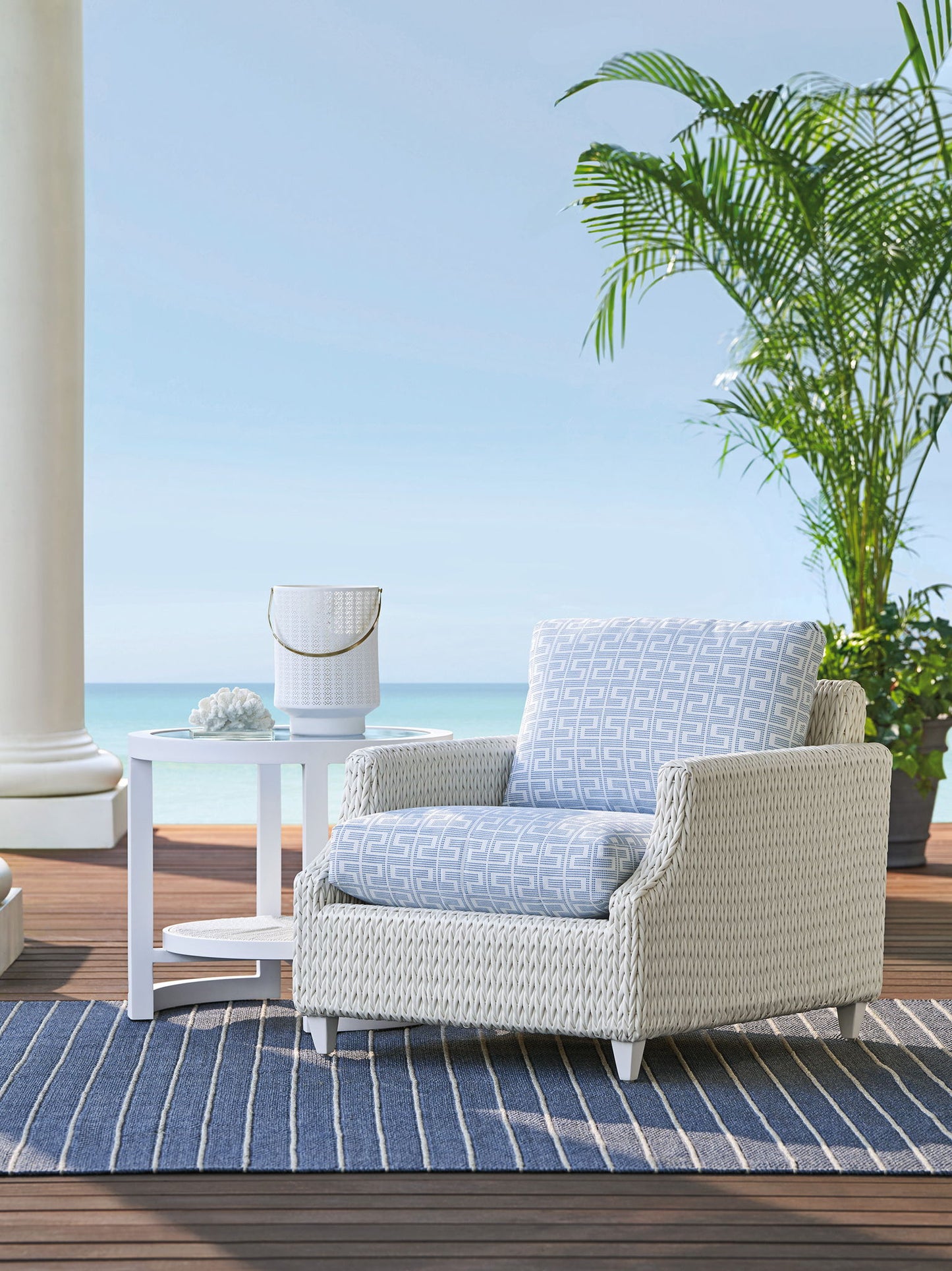 Ocean Breeze Promenade - Round End Table - White