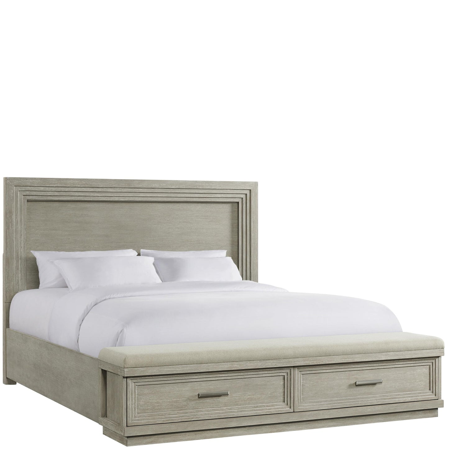 Cascade - King Upholstered Storage Footboard - Dovetail