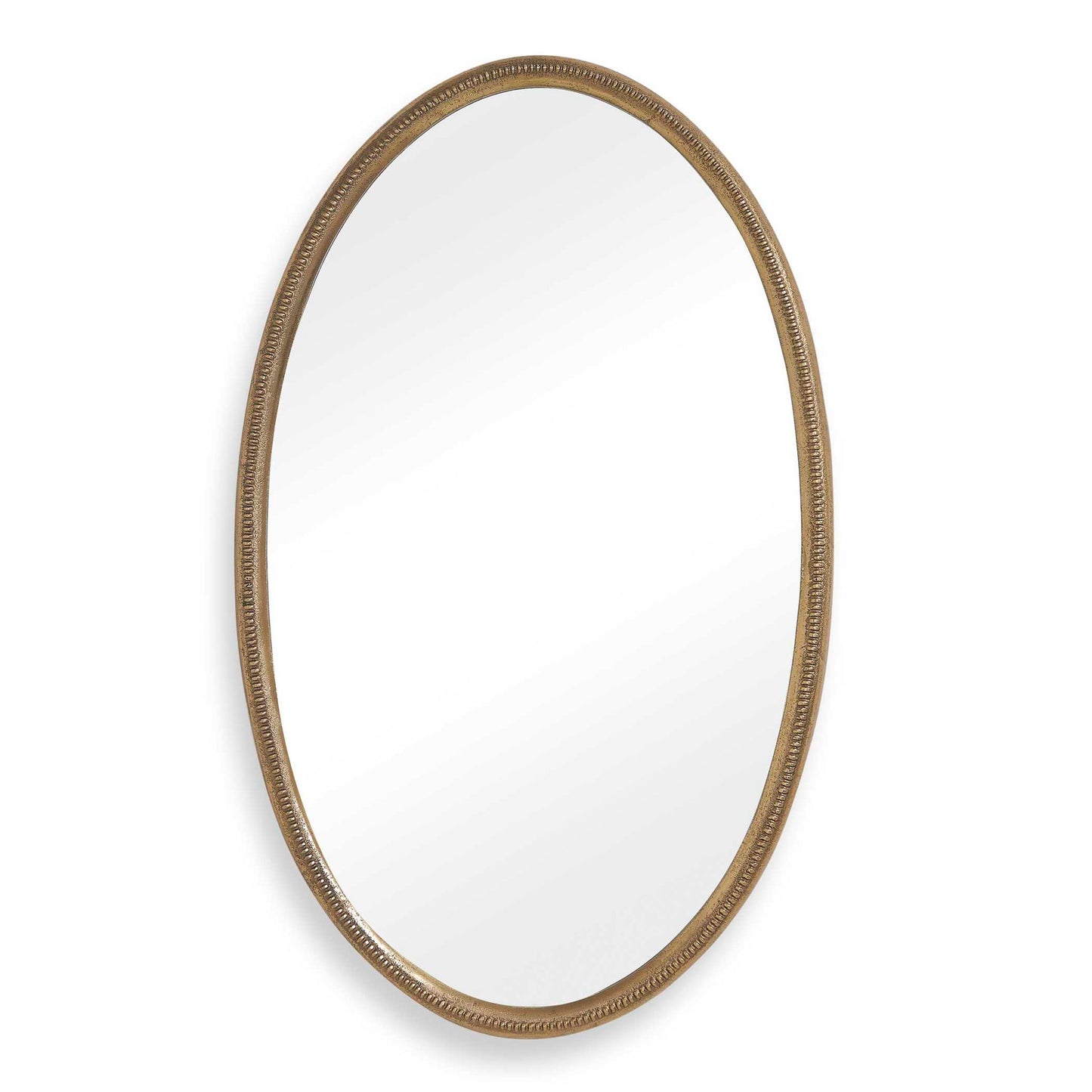 Ellis - Beaded Oval Mirror - Brass