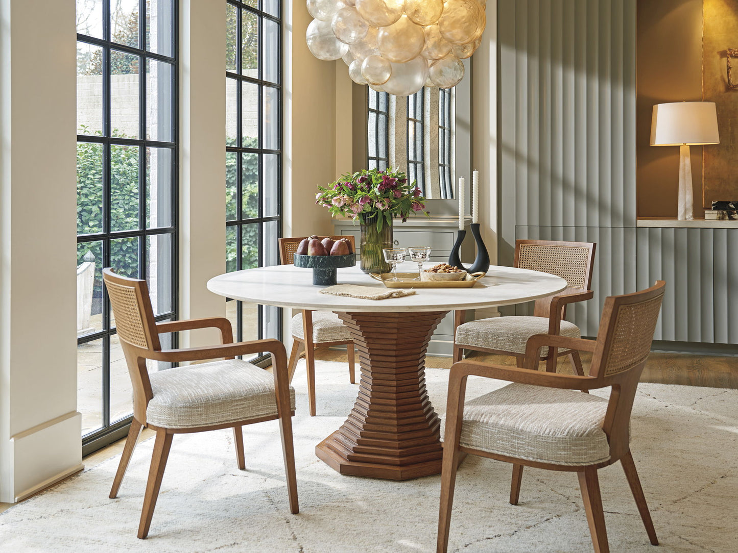 La Costa - Cabrillo Round Dining Table - Dark Brown / White