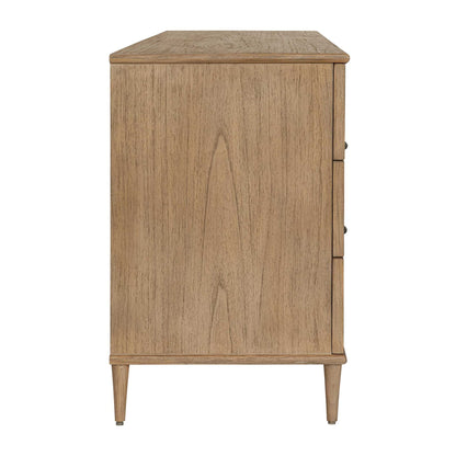 Coast - 6 Drawer Rattan Chest - Woodtone