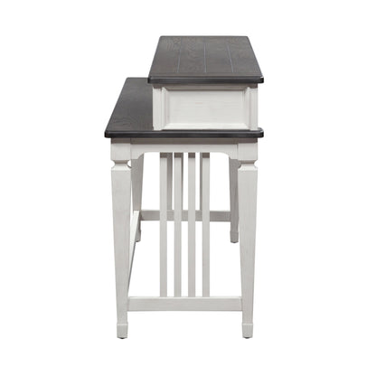 Allyson Park - Console Bar Table - Wirebrushed White / Charcoal