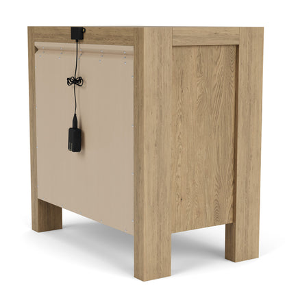 Davie - Wood 3 Drawer Nightstand - Light Brown
