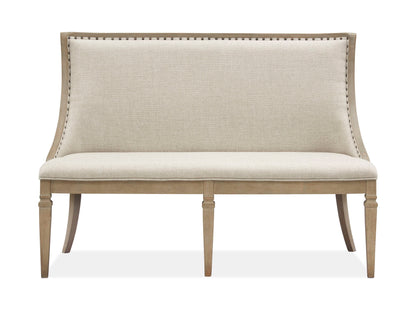 Lancaster - Bench With Upholstered Seat & Back - Dovetail Gray