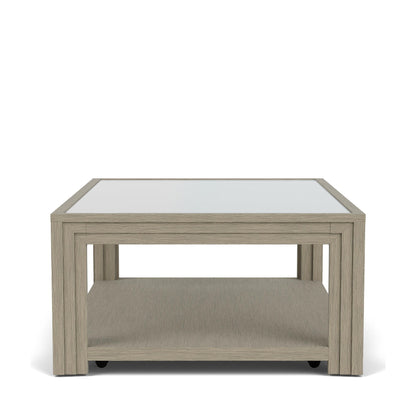 Wilde - Rectangular Glass Top Coffee Table - Light Brown