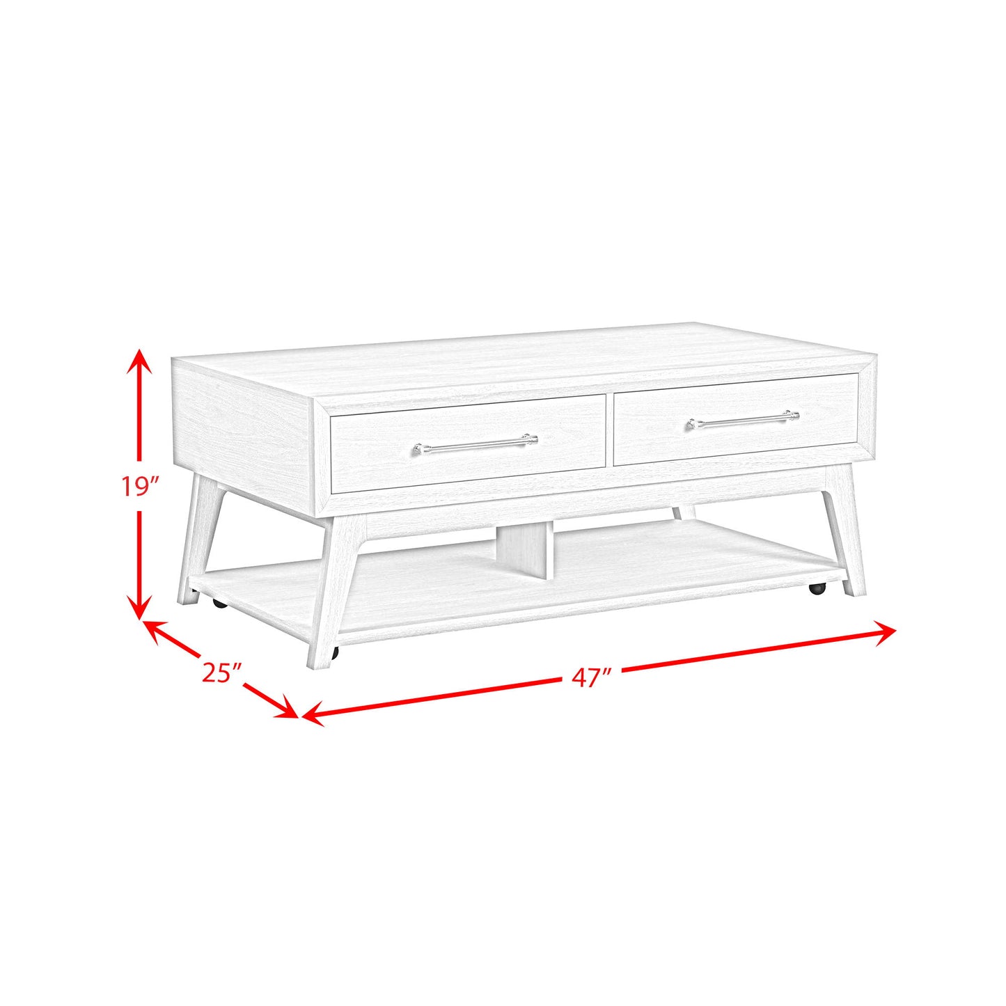 Westland - Coffee Table With Casters - Almond
