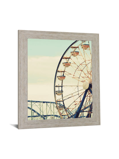 Carnival Wheel Dream - 28" x 34" Framed Wall Art - Light Blue