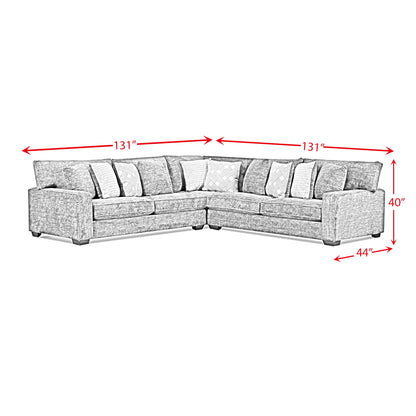 Tully - LHF Sofa With 4 Pillows - Galactic Charcoal
