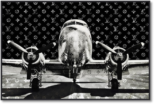 Runway Reflections - 32" x 47" Framed Wall Art - Black