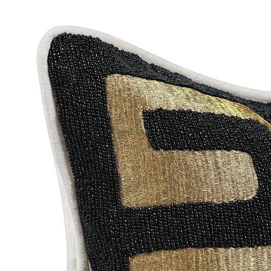 Dala - 12" x 16" Pillow - Black / Gold