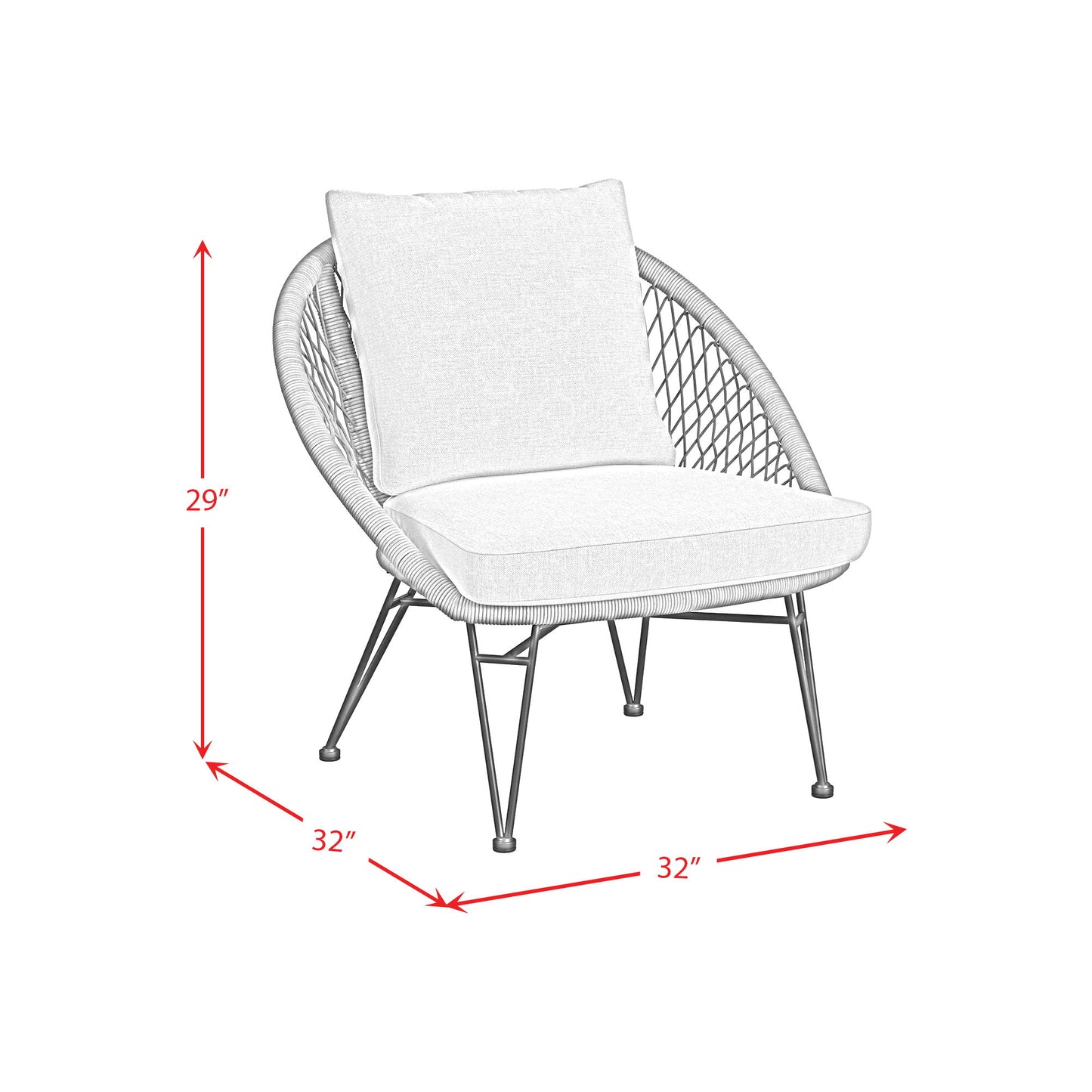 Grace - 4 Piece Outdoor Seating Set - Beige / Natural