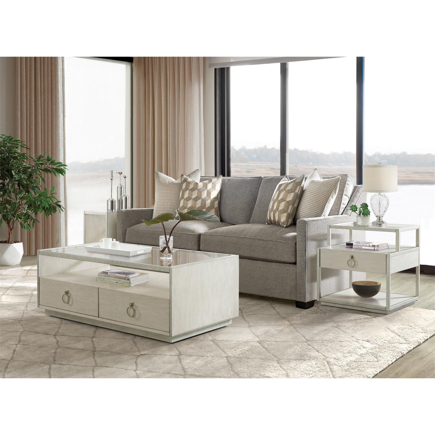 Maisie - Rectangular End Table - Champagne
