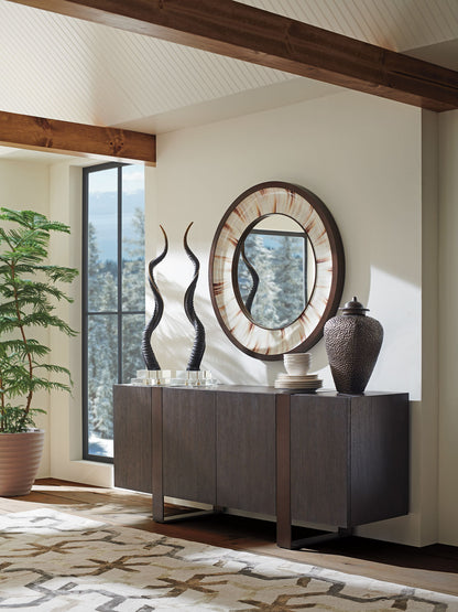Park City - Academy Round Mirror - Beige