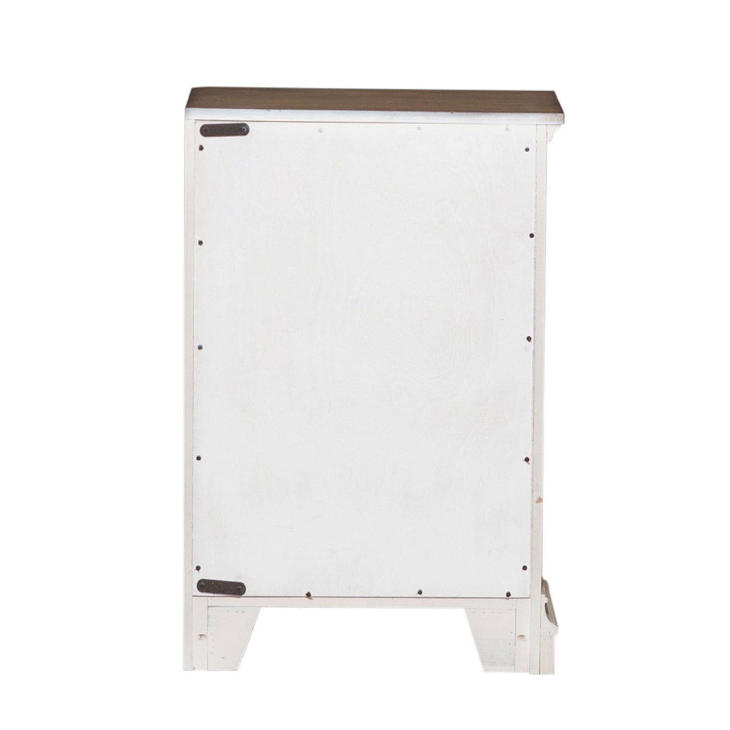 Morgan Creek - Left Pier Base - Antique White / Wirebrushed Tobacco Accents