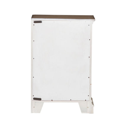 Morgan Creek - Left Pier Base - Antique White / Wirebrushed Tobacco Accents