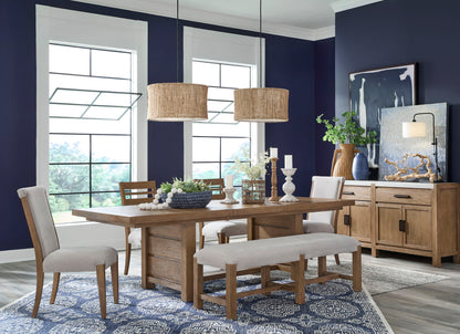 Plum Creek - 9 Piece Extendable Trestle Dining Table Set