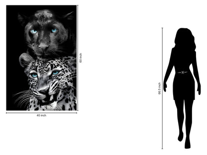 Azure Gaze Duo - 40" x 60" Framed Wall Art - Black