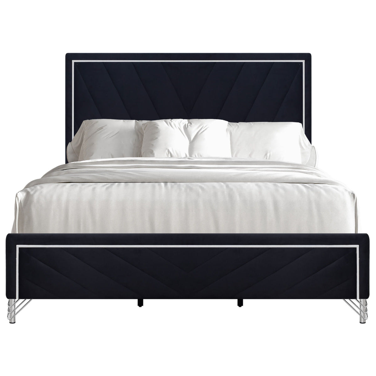 Ava - Eastern King / Queen Panel Side Rails - Ebony