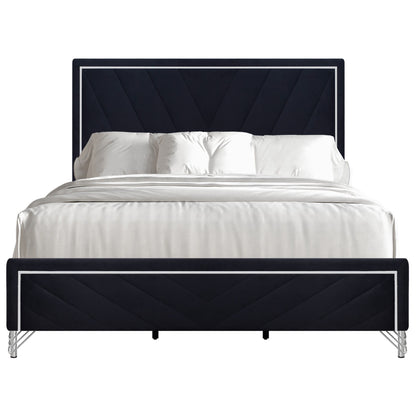 Ava - Eastern King / Queen Panel Side Rails - Ebony