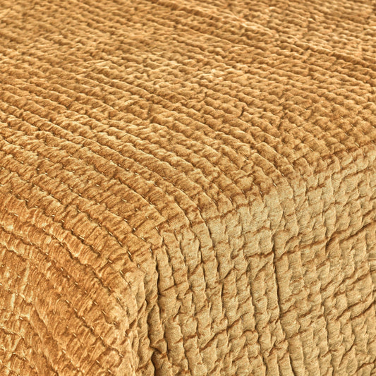 Bari - Velvet Quilt - Honey Gold
