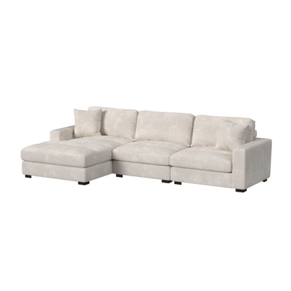 Arizona - Modular LHF Fabric Chaise With 1 Pillow 20" - Steno Beige