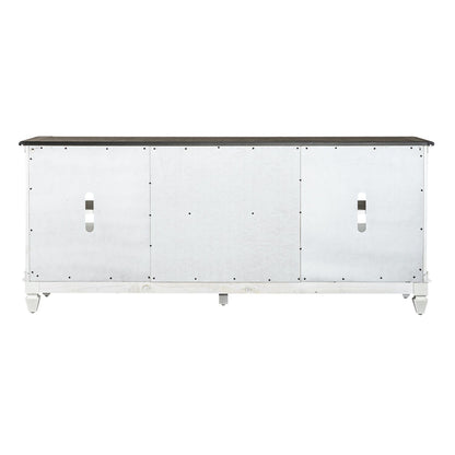 Allyson Park - Entertainment TV Stand - Wirebrushed White / Charcoal
