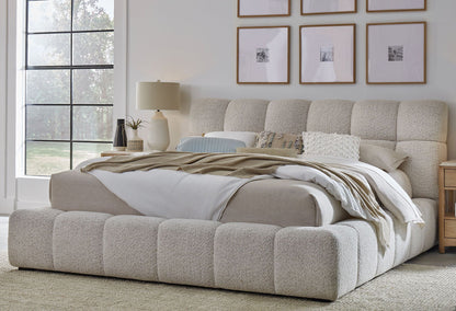 Escape - King Upholstered Footboard And Slats - Fluffy River Rock