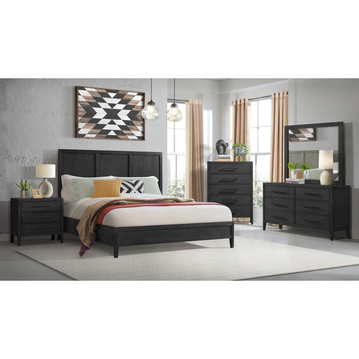 Versailles Contemporary - Mirror - Black