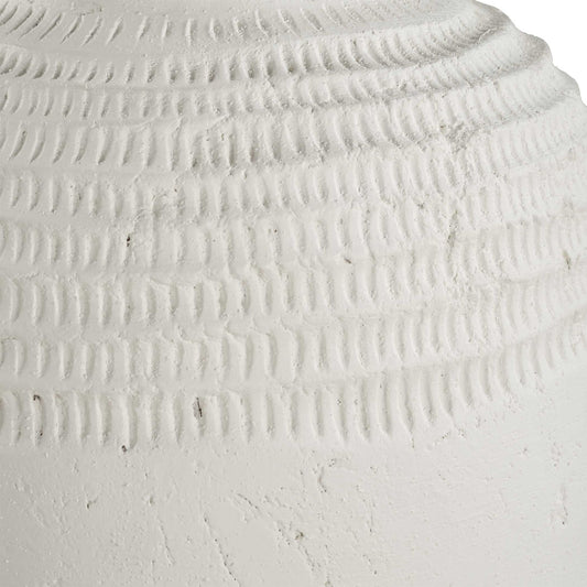Luna - Ridge Ceramic Vases (Set of 2) - White