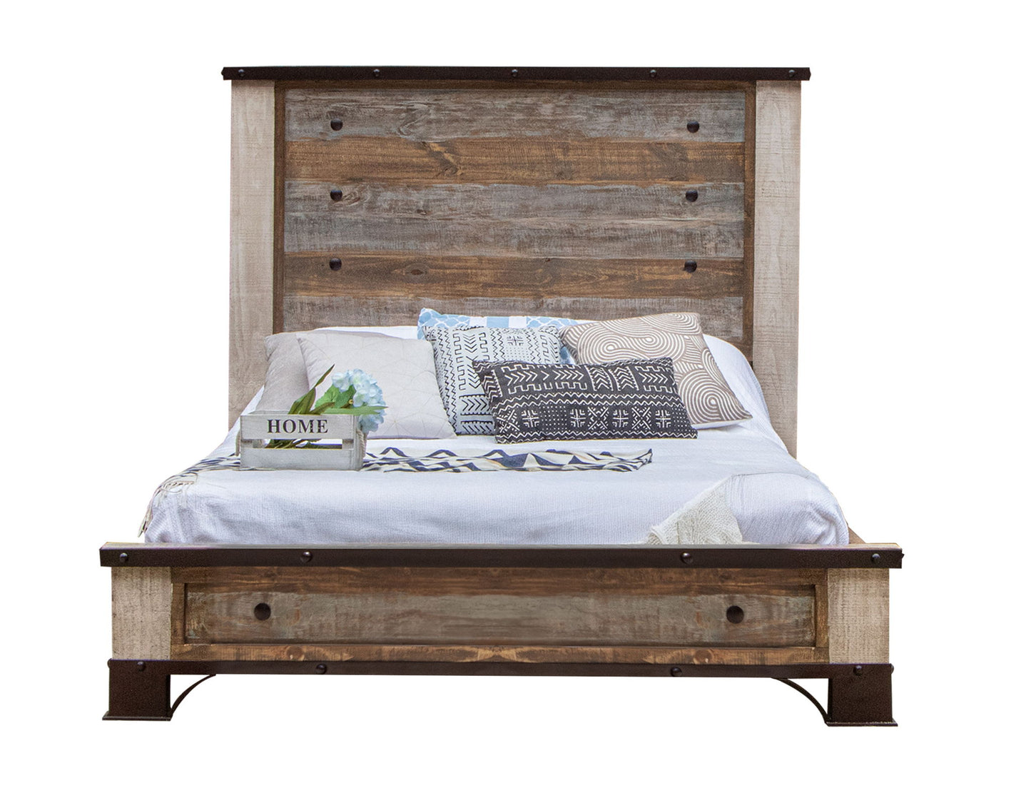 Antique - California King Footboard & Rails - Multicolor