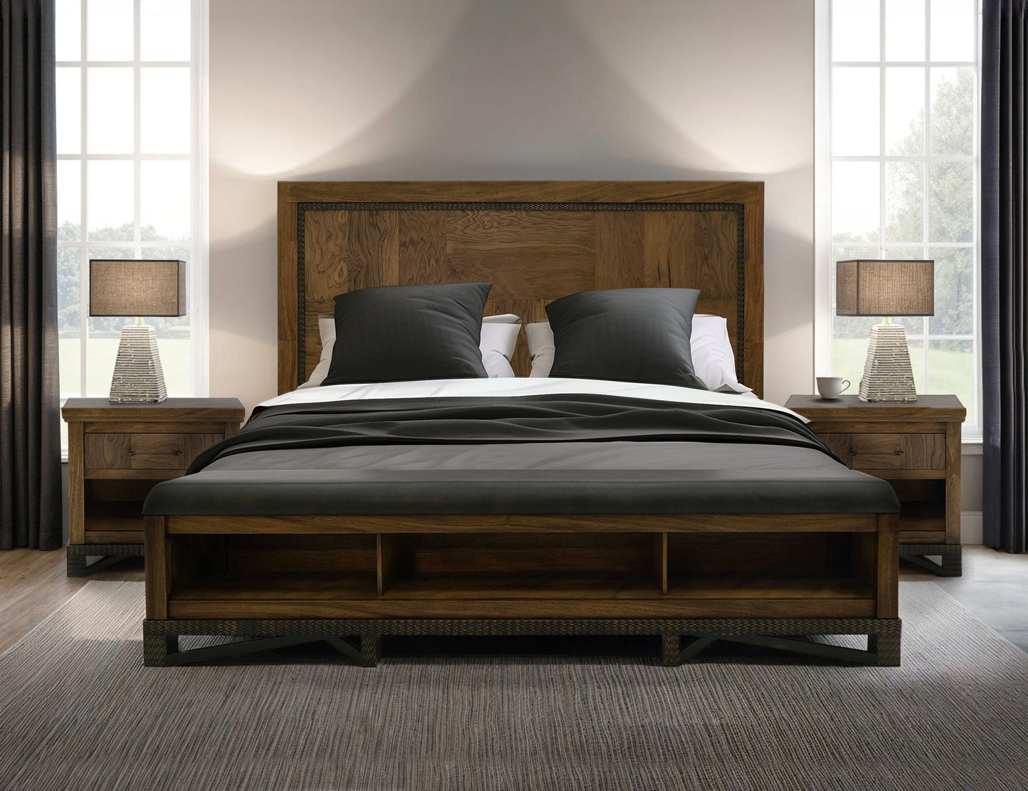 Walnut - Queen Rails - Walnut Brown