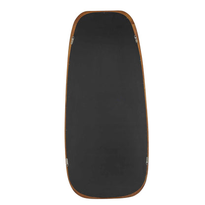 Zachari - Asymmetrical Tall Mirror - Gold / Woodtone