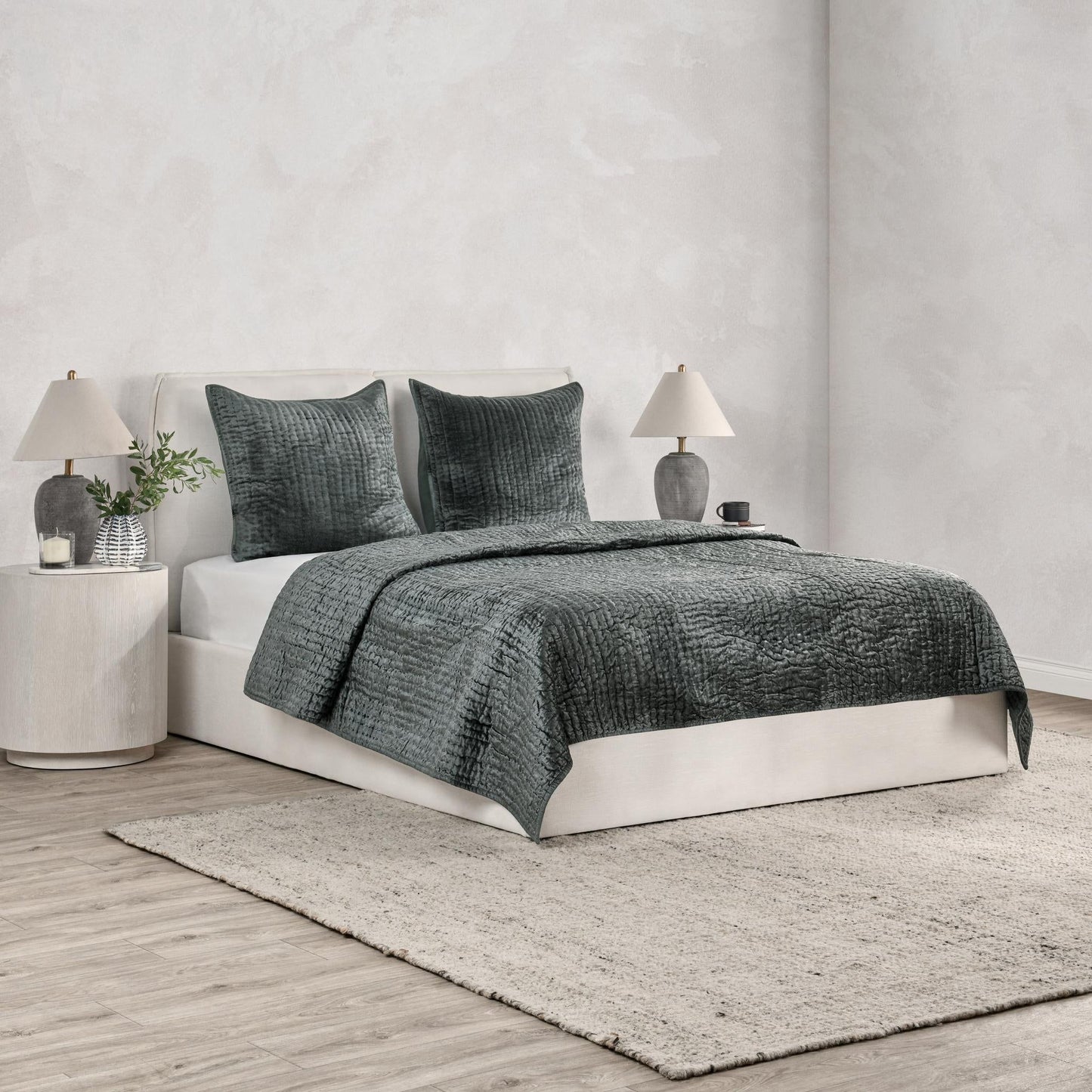 Bari - Velvet Sham - Bay Green