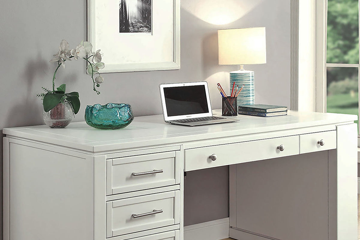 Catalina - Writing Desk With Power Center And USB - Cottage White