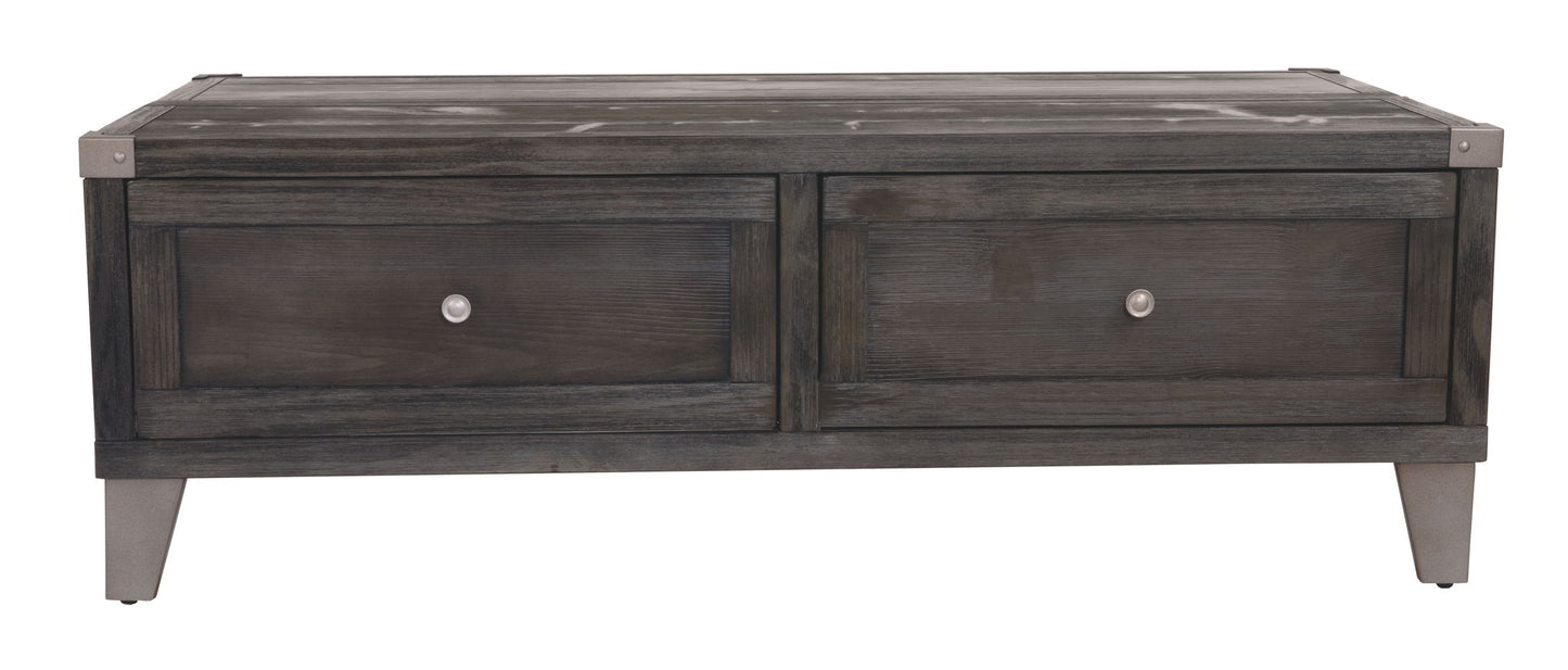 Todoe - Lift Top Cocktail Table - Dark Gray