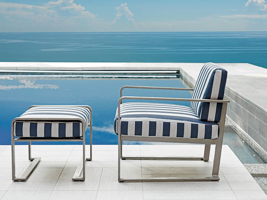 Del Mar - Mini Ottoman - Gray / Blue