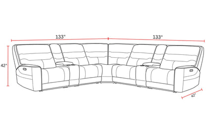 Lawson - Power Reclining Sectional With Adjustable Headrests
