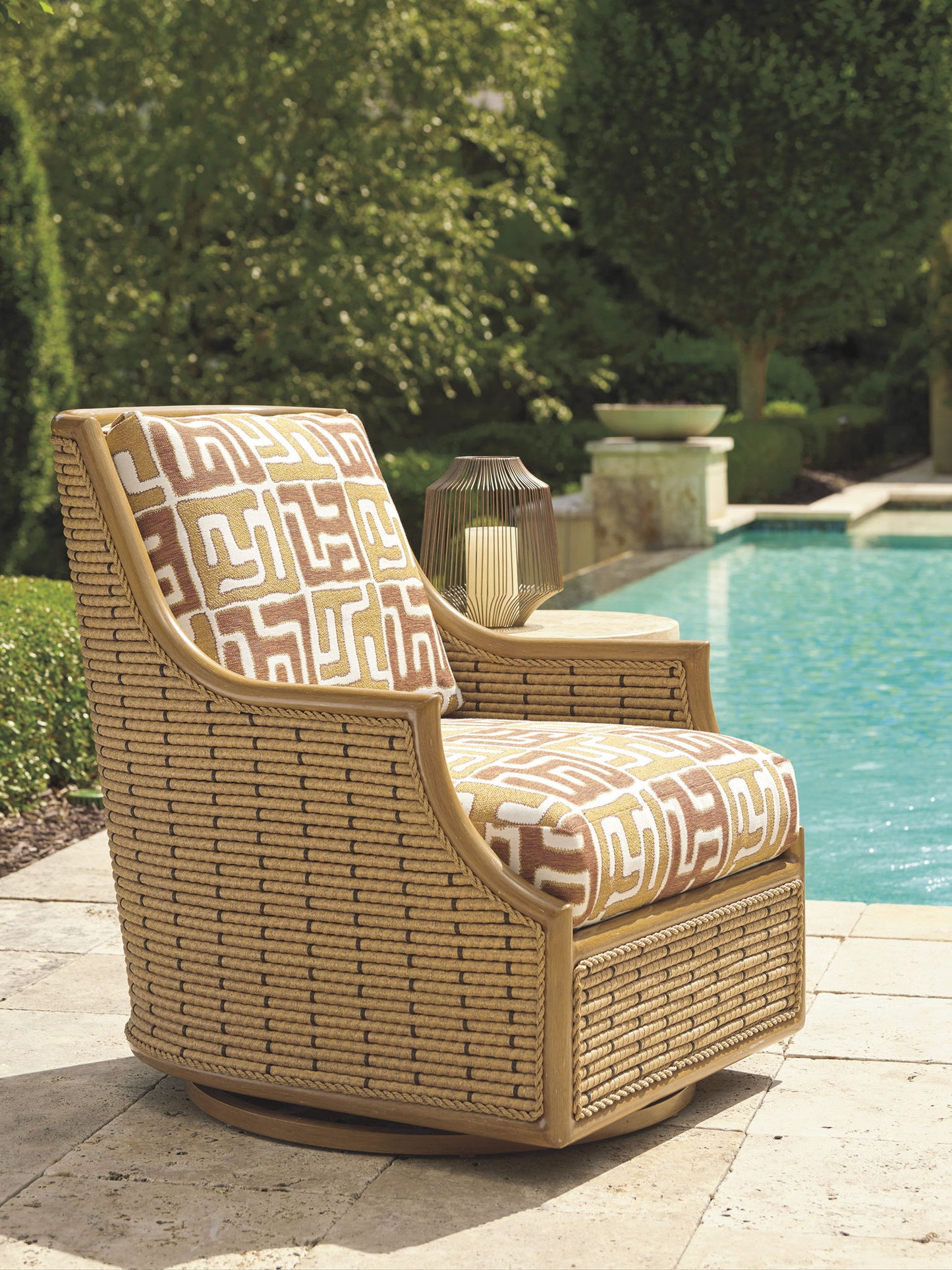 Los Altos Valley View - Swivel Glider Occasional Chair - Light Brown