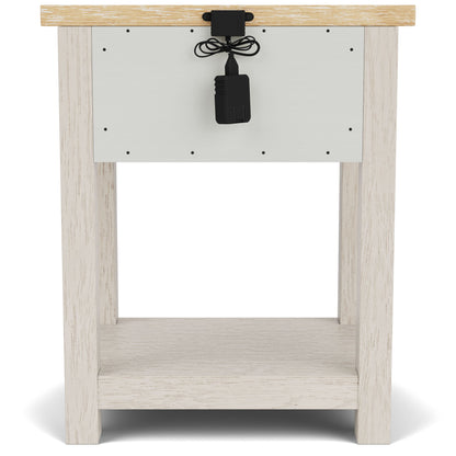 Glenndale - One Drawer Nightstand - Aged White / Wheat