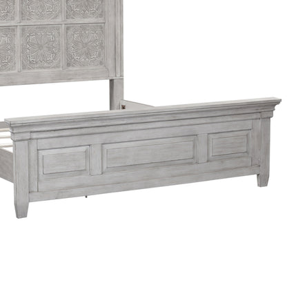 Heartland - King Panel Footboard - Antique White / Tobacco Tops