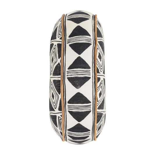 Nubia - 18" Round Pillow - Black / White